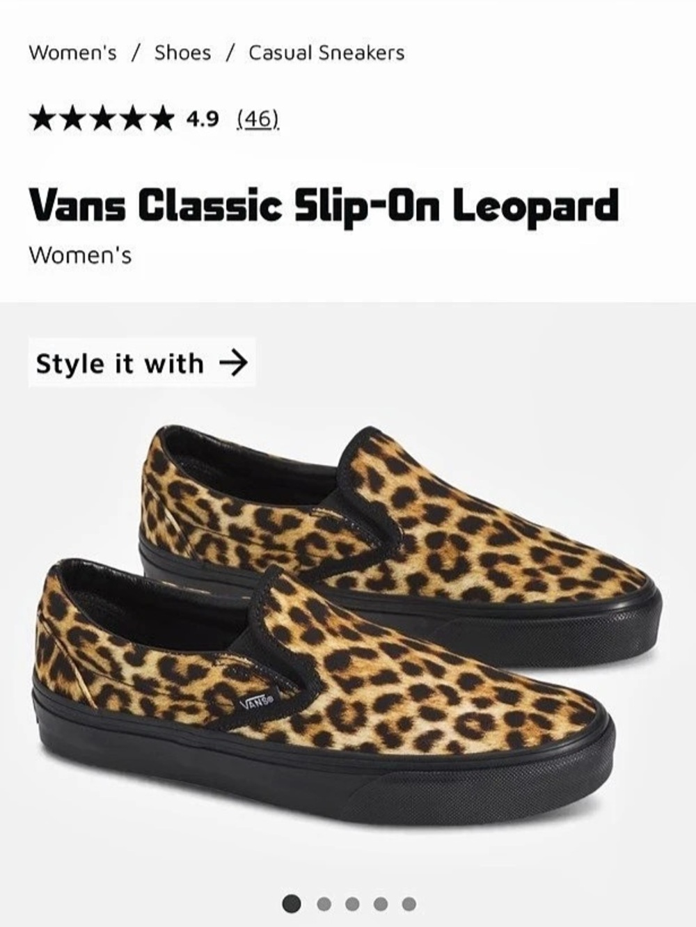 Vans Classic Slip-On Leopard Sneakers Brown & Black